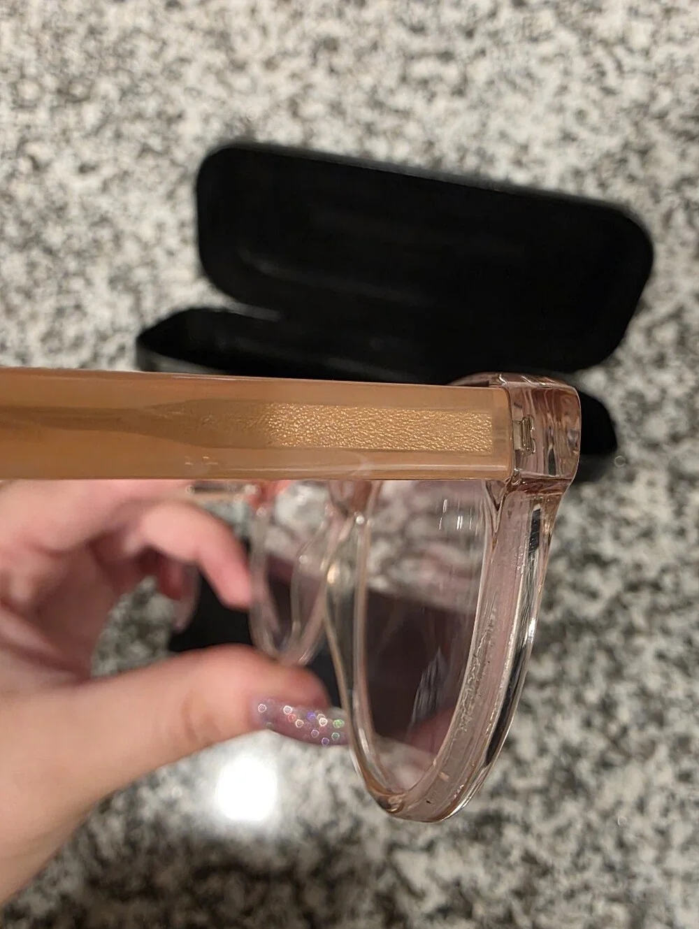 Alexander MCQueen Clear Pink Eyeglasses Prescription Lenses